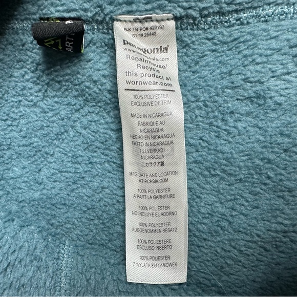Patagonia Re-Tool Snap-T Polartec Fleece Pullover XS Teal Abalone blue 1/4 warm - Picture 8 of 9